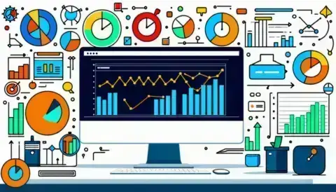 Computer screen displaying data charts and graphs.