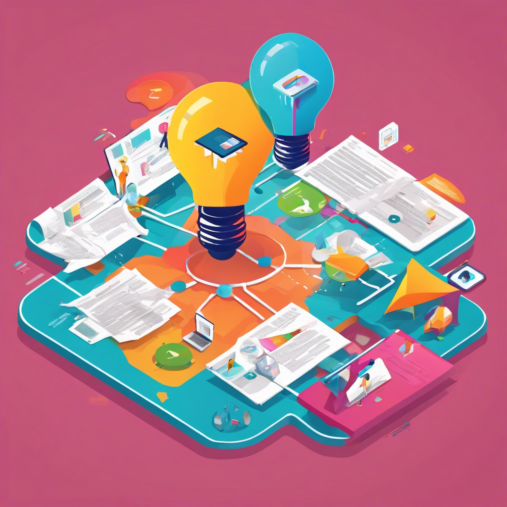 Creative digital marketing concept illustration with lightbulbs.