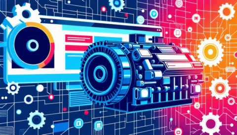 Digital engine representing online technology advancement