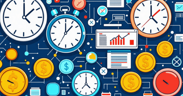 Time management and financial productivity concept.