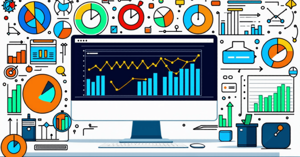 Computer screen displaying data charts and graphs.