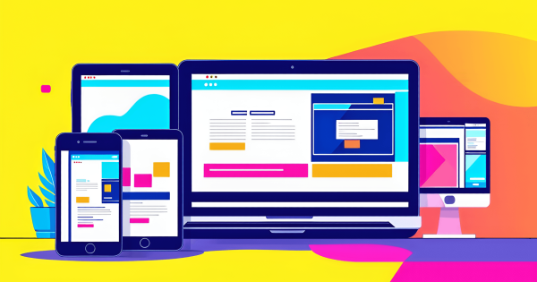 Responsive web design on multiple devices.