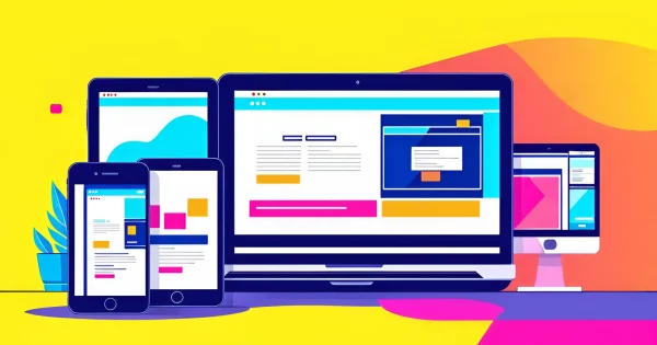 Responsive web design on multiple devices.